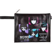 Папка школьная для тетрадей А4 на молнии кожзам (deVENTE) Label. Anime Style с ручкой арт.8053508