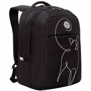 Рюкзак для девочек школьный (Grizzly) арт RD-244-3/2 черный-серебро 28х40х16см