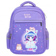 Рюкзак для девочек школьный (Hatber) LIGHT Девочка-кошка 38х29х14,5 см арт.NRk_15123