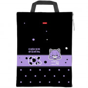 Папка школьная для тетрадей А4 на молнии с ручкой (Hatber) Всё лень арт.NSm_354120