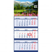 Календарь настенный 3-бл 2023 295*710мм "Домик в горах" на 3 гребях Attomex арт.2133236