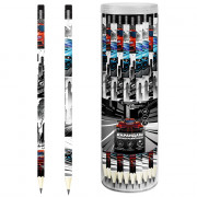 Карандаш чернографитный Феникс с ластиком Гонки HB трехгранный корпус арт.70090 (Ст.36)