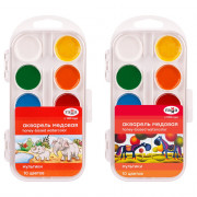 Акварельные краски 10 цветов (Гамма) Мультики пластиковая коробка без кисти арт 211046_10