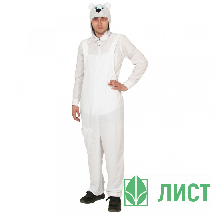 Костюм Медведь Белый (полукомбинезон,шапочка) р.52-54 арт.1141-L