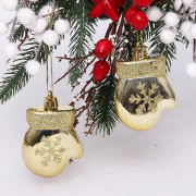 Фигурка на ёлку пластик 06см "Варежки" 02шт/наб. цв.золото арт.201-2103