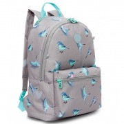 Рюкзак для девочки (Grizzly) арт.RO-272-3/1 птички 26х38х12 см