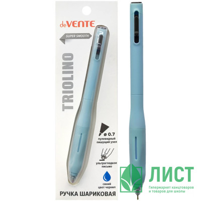 Ручка шариковая автоматическая (deVENTE) Triolino Пульсар (Pulsar) непрозрачный голубой корпус, трехгранный упор, синий, 0,7мм, масло арт.5070610 (Ст.12) Ручка шариковая автоматическая (deVENTE) Triolino Пульсар (Pulsar) непрозрачный голубой корпус, трехгранный упор, синий, 0,7мм, масло арт.5070610 (Ст.12)