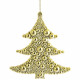 Украшение декор.подвеска пластик "Елочка" 09,5см цв.золото арт.81957