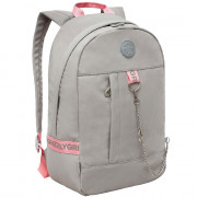 Рюкзак для девочек (Grizzly) арт.RXL-327-2/4 серый-розовый 24 х 37,5 х 12 см