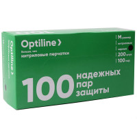 Перчатки  нитриловые черные р-р M 200шт/уп (Ст.1/10) арт.Optiline