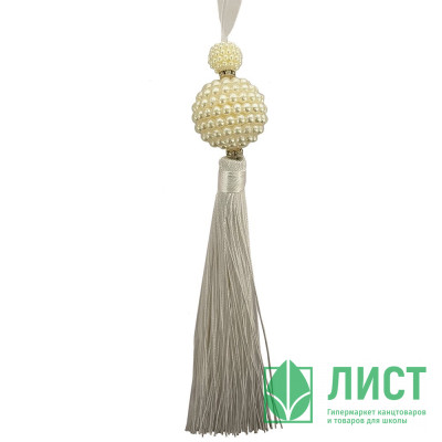 Украшение декор.подвесное текстиль/платик &quot;Кисть&quot; 17см цв.бежевый арт.91309 Украшение декор.подвесное текстиль/платик "Кисть" 17см цв.бежевый арт.91309