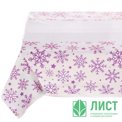 Скатерть ПВХ 108*180см &quot;Падал снег&quot; цв.сиреневый арт.130-888 Скатерть ПВХ 108*180см "Падал снег" цв.сиреневый арт.130-888