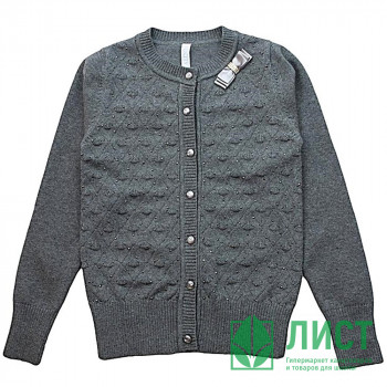 Кардиган для девочки (Malini) артикул 4086 размерный ряд 32/128-40/158 цвет серый Кардиган для девочки (Malini) артикул 4086 размерный ряд 32/128-40/158 цвет серый