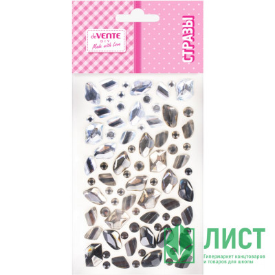 Наклейки-стразы акриловые deVENTE Драгоценный камень (Craft Gem) форма камня, серебристые арт.8002577 Наклейки-стразы акриловые deVENTE Драгоценный камень (Craft Gem) форма камня, серебристые арт.8002577