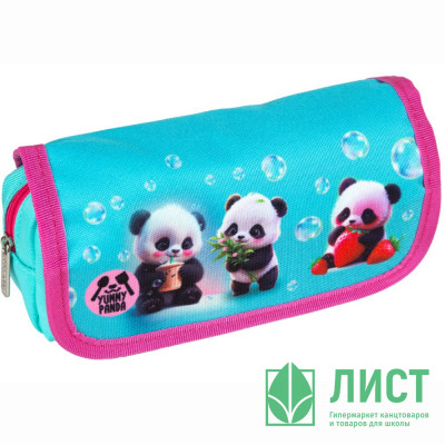 Пенал-косметичка 1 отделение с верхней створкой на липучке (deVente) Yummy Panda 20,5x9,5x7 см арт.7020505 Пенал-косметичка 1 отделение с верхней створкой на липучке (deVente) Yummy Panda 20,5x9,5x7 см арт.7020505