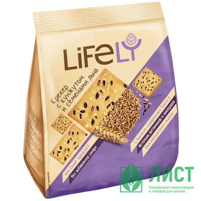 Печенье-крекер &quot;LifeLY&quot; 180г с кунжутом и семенами льна арт.МГ251 Печенье-крекер "LifeLY" 180г с кунжутом и семенами льна арт.МГ251