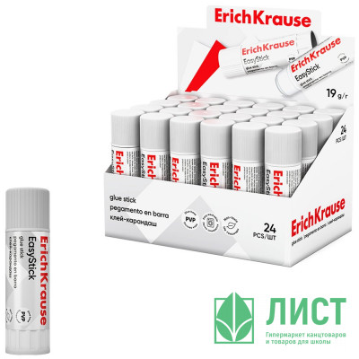 Клей-карандаш 19г ErichKrause Лёгкое склеивание арт.48032 (Ст.24) Клей-карандаш 19г ErichKrause Лёгкое склеивание арт.48032 (Ст.24)