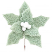 Украшение декор. "Цветок. Пуансеттия" 24см цв.мятный арт.94455