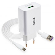 Зарядное устройство сетевое XO-L36,3А,18Вт,USBx1,быстрая зарядка QC 3.0,блочок,кабель Micro цв.белый
