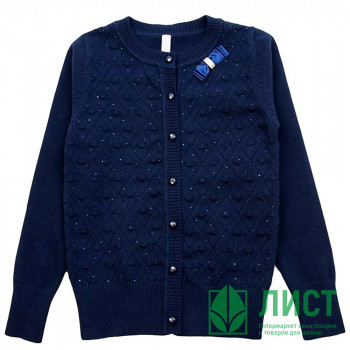 Кардиган для девочки (Malini) артикул 4086 размерный ряд 32/128-40/158 цвет синий Кардиган для девочки (Malini) артикул 4086 размерный ряд 32/128-40/158 цвет синий