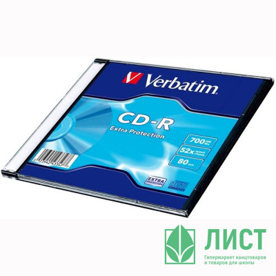 Диск CD-R Verbatim 700Мб 80мин 52x Slim Case (без упаковки) Диск CD-R Verbatim 700Мб 80мин 52x Slim Case (без упаковки)