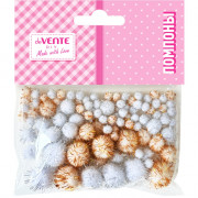 Набор для творчества Помпоны 100 штук deVENTE Блестящие золотые и серебряные ассорти арт.8000501