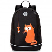 Рюкзак для девочек школьный (Grizzly) арт RG-263-4/4 черный-оранжевый 28х38х18см