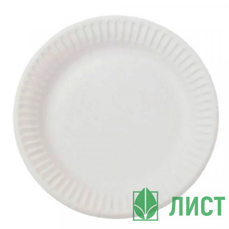 Тарелка бумажная 1-секционная d-170мм, упаковка 100шт. (Ст.100/1000)