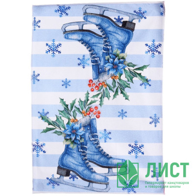 Полотенце кухонное микрофибра 40*57см "Winter -Коньки"  200гр/м2 арт.916-2191 Полотенце кухонное микрофибра 40*57см "Winter -Коньки"  200гр/м2 арт.916-2191