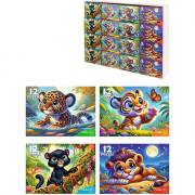 Пазл 12 элементов Дикие кошки РК ассортимент арт.П12-2382