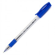 Ручка шариковая прозрачный корпус резиновый упор (Flair) арт.F-1151/синяя ZING (Ст.50)