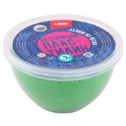 Пластилин песочный 250 гр (LORI) зеленый с формочками арт.Пп-004
