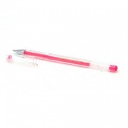 Ручка гелевая  прозрачный корпус  Crown 0,5мм розовая