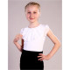 Джемпер для девочки трикотажный (Ликру) короткий рукав цвет белый арт.0043 МИЛЕНУШКА  размерный ряд 32/128-36/140