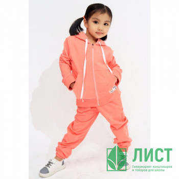 Костюм для девочки (MULTIBREND) артикул 267576 размерный ряд 28/110-34/134 (толстовка+брюки) цвет персиковый Костюм для девочки (MULTIBREND) артикул 267576 размерный ряд 28/110-34/134 (толстовка+брюки) цвет персиковый