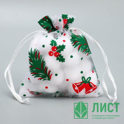 Мешочек д/подарка органза 10*12см &quot;Рябина&quot; арт.9717606 Мешочек д/подарка органза 10*12см "Рябина" арт.9717606
