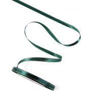 Лента подароч. атласная 0,6см*23м цв.изумрудный с серебром арт.10507968