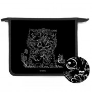 Папка школьная для тетрадей А5 на молнии (Оникс) Котёнок с ромашкой фольга золото арт.ПТ 7-12