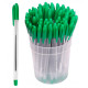 Ручка шариковая  прозрачный корпус  (СТАММ) ВЕГА 0,7мм зеленая арт.РШ109 (стерж 152мм)