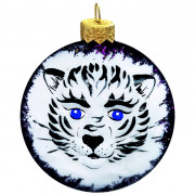 Украшение декоративное стекло 08см "Медальон голова тигра" без упаковки арт.Ф610