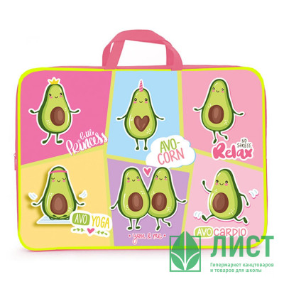 Папка А3 текстиль на молнии ручка-тесьма широкая боковина (ОНИКС) Avocado life арт. ПМД 3-20-4 Папка А3 текстиль на молнии ручка-тесьма широкая боковина (ОНИКС) Avocado life арт. ПМД 3-20-4