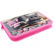 Пенал 1 отделение (Оникс) ПКТ 04-20 MAX Серый котик 190х130мм полиэстер арт.87214