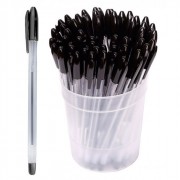 Ручка шариковая  прозрачный корпус  (СТАММ) ВЕГА 0,7мм черный арт.РШ108 (стерж 152мм)