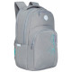 Рюкзак для девочек школьный (Grizzly) арт.RD-241-3/3 серый-сиренево-мятный 27,5х43х16см