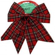 Украшение декоративное "Бант" 19*23см цв.красный в клетку арт.87681