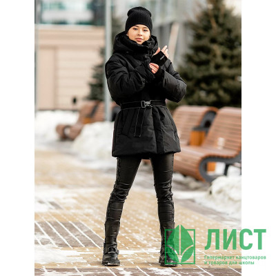 Куртка зимняя для девочки (BATIK) арт.ЭББИ размерный ряд 36/140-44/170 цвет черный Куртка зимняя для девочки (BATIK) арт.ЭББИ размерный ряд 36/140-44/170 цвет черный