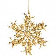 Украшение декоративное "Снежинка" 13,5см с глиттером золото арт.86759