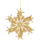 Украшение декоративное "Снежинка" 13,5см с глиттером золото арт.86759