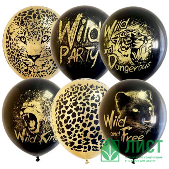 Шар воздушный 25шт/наб. 30см &quot;Wild Party&quot; BLACK&amp;GOLD арт.6073275 Шар воздушный 25шт/наб. 30см "Wild Party" BLACK&GOLD арт.6073275