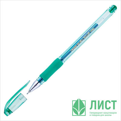 Ручка гелевая прозрачный корпус резиновый упор (Crown) зеленый, 0,7мм арт.HJR-500RNB (Ст.12) Ручка гелевая прозрачный корпус резиновый упор (Crown) зеленый, 0,7мм арт.HJR-500RNB (Ст.12)